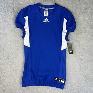 Adidas Football Jersey Mens Medium Blue White Techfit Hyped Sports‎ Athletic NEW